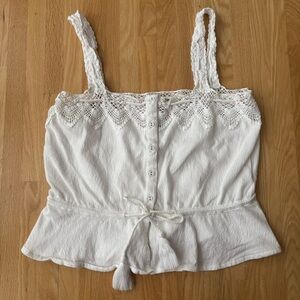 O'Neill White Lace Detail Summery Tank Top